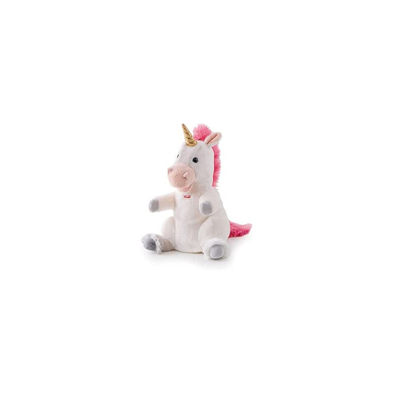 peluche trudi tud78000 marionetta unicorno 30cm bianco/rosa [tud78000]