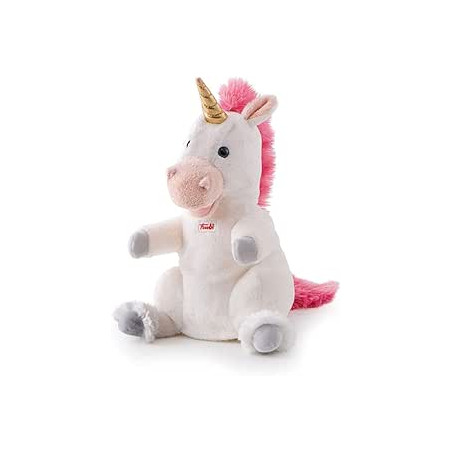 peluche trudi tud78000 marionetta unicorno 30cm bianco/rosa [tud78000]