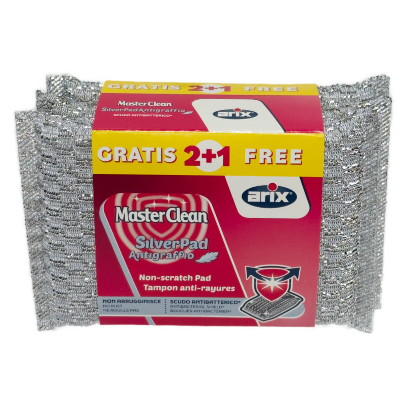 set di spugne arix silver pad antigraffiti con antibatterico per