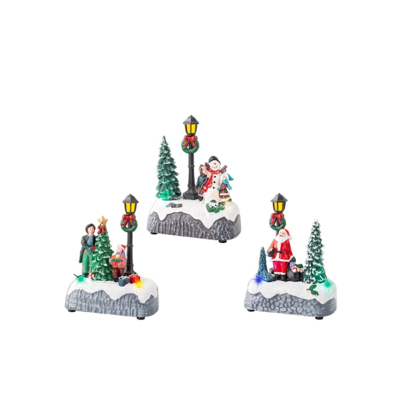 decorazione natalizia kaemingk 487862 scenario personaggio con lampione