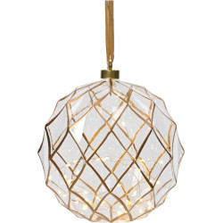 decorazione natalizia kaemingk 487582 sfera vetro con micro led trasparente