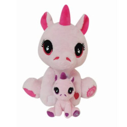 peluche ods my vip mamma unicorno con cucciolo rosa