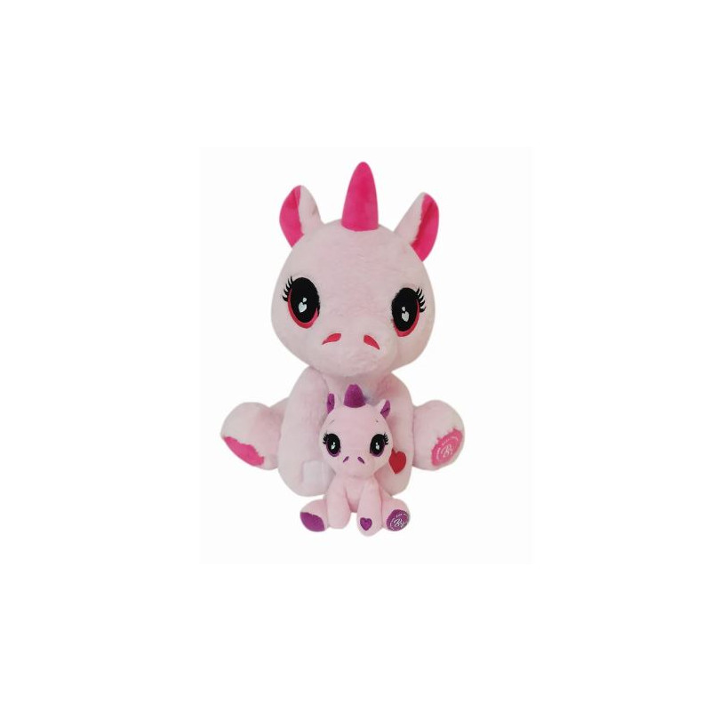 peluche ods my vip mamma unicorno con cucciolo rosa