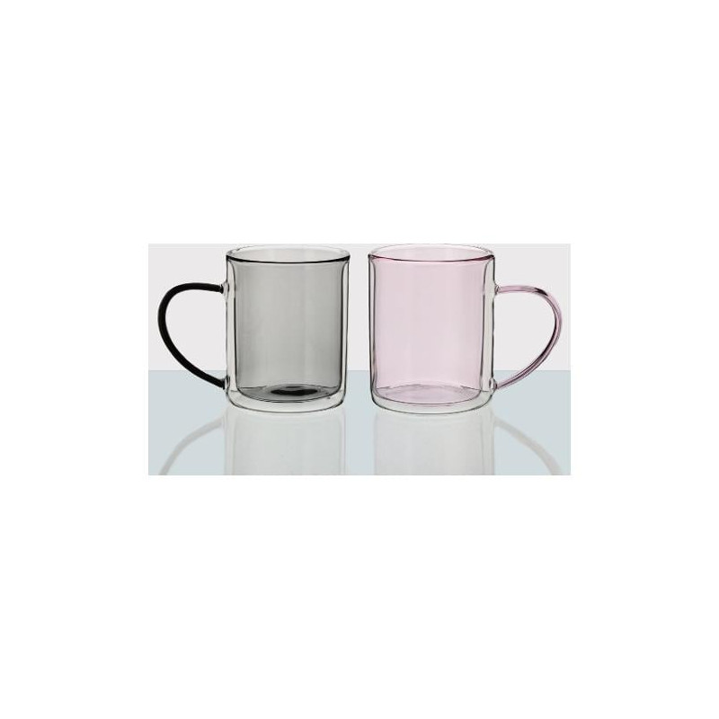 set tazze mug amicasa rio bg21175pg 2pz rosa/grigio
