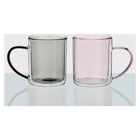 set tazze mug amicasa rio bg21175pg 2pz rosa/grigio