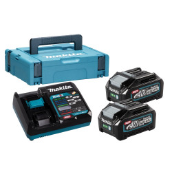 set makita 2x batterie bl4025 li-ion 40v 4ah + 1x caricabatterie