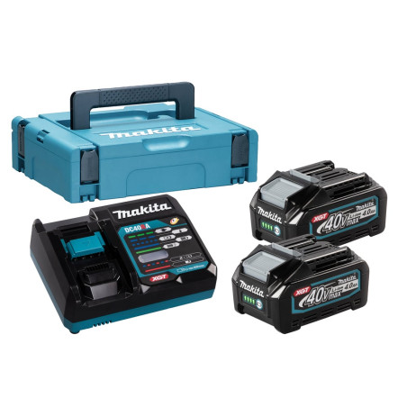set makita 2x batterie bl4025 li-ion 40v 4ah + 1x caricabatterie