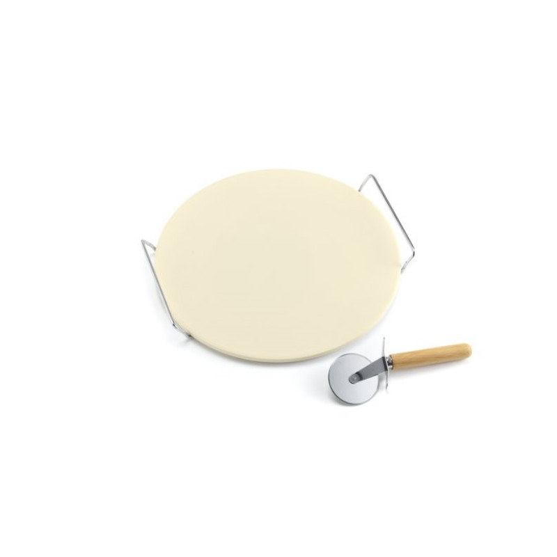 pietra pizza ompagrill 103300 13" con supporto e taglio rotella