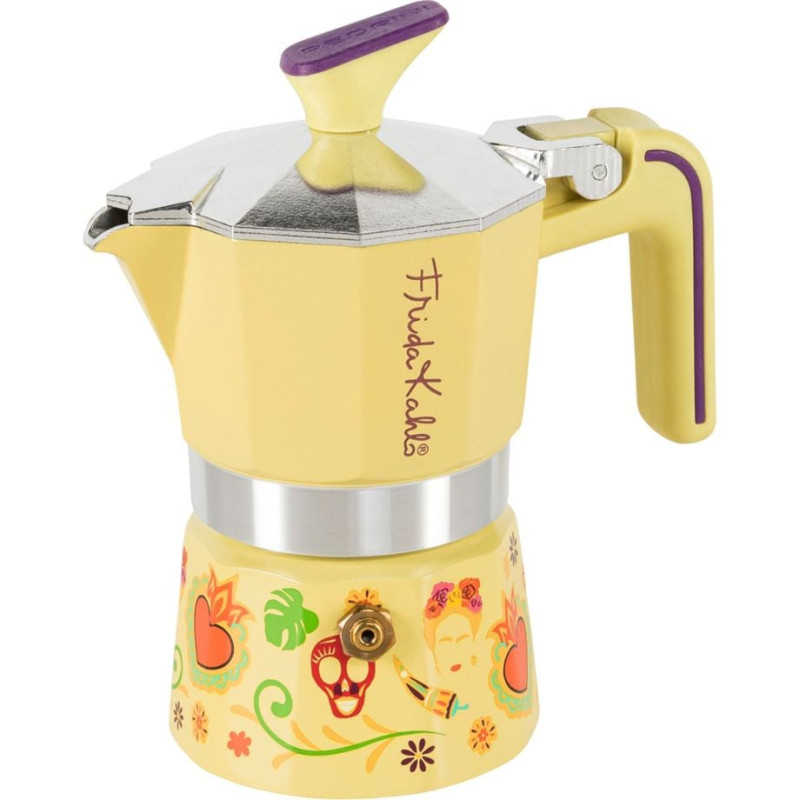 caffettiera pedrini frida kahlo moka 1tz in alluminio/acciaio inossidabile