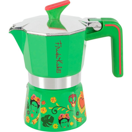 caffettiera pedrini frida kahlo moka 2tz in alluminio/acciaio inossidabile