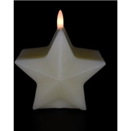 candela led pre qu' italia stella fiamma con timer cera avorio