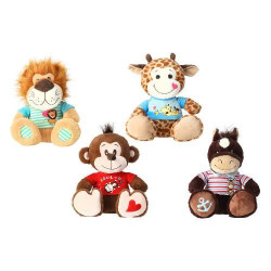 peluche globo 83439 pelux animale seduto con t-shirt multicolore
