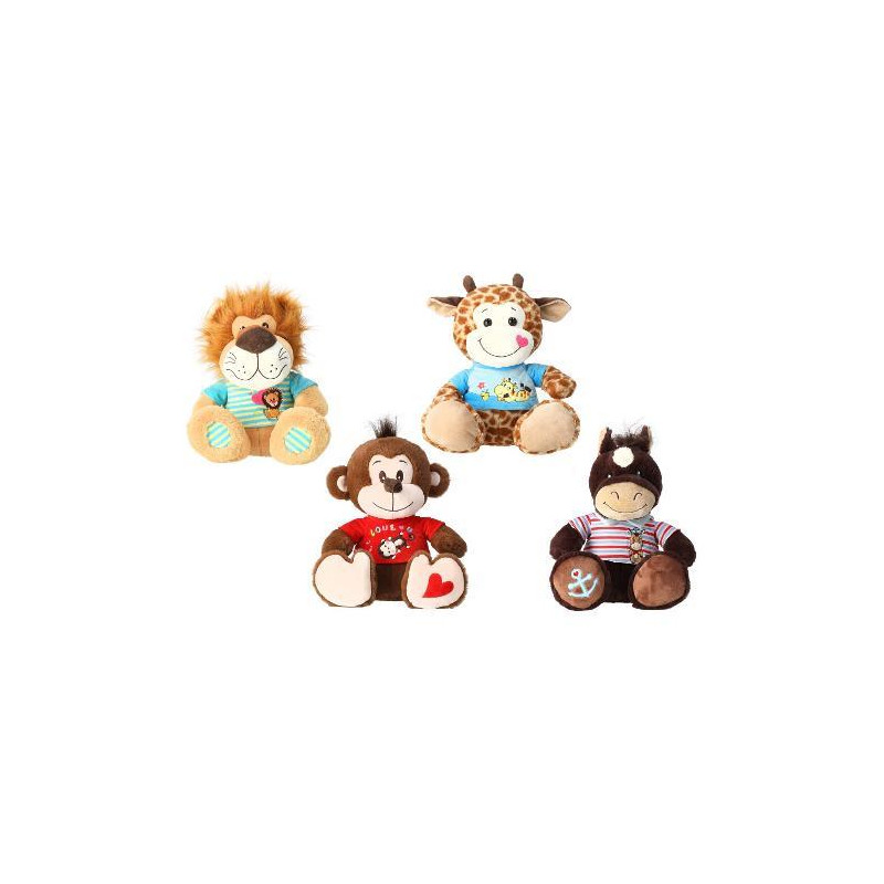 peluche globo 83439 pelux animale seduto con t-shirt multicolore