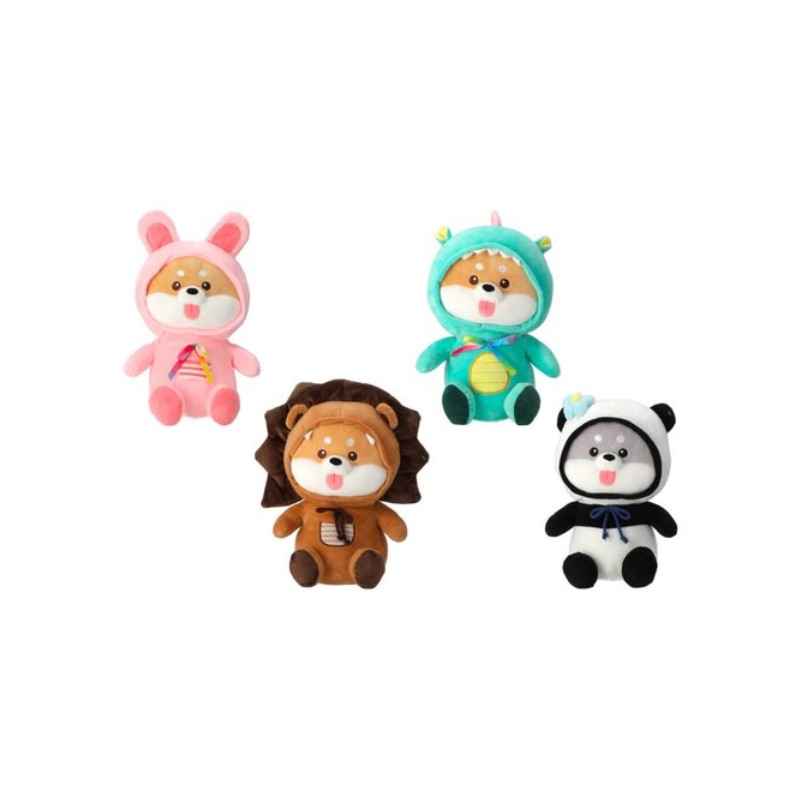 peluche globo 83436 pelux cagnolino con tutina 32cm multicolore