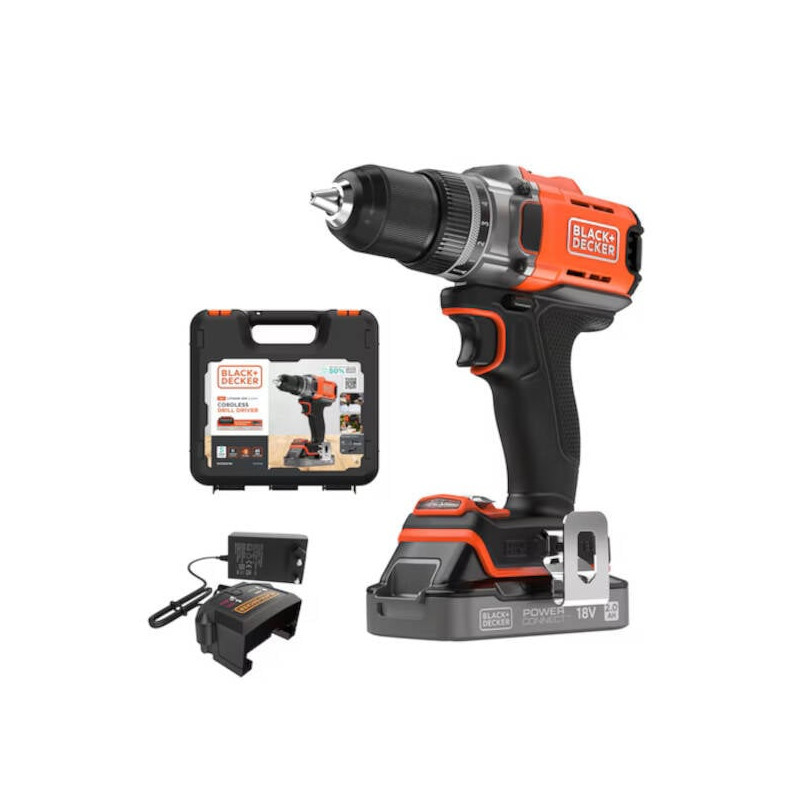 trapano avvitatore black-decker power connect con batteria/caricabatterie/custodia