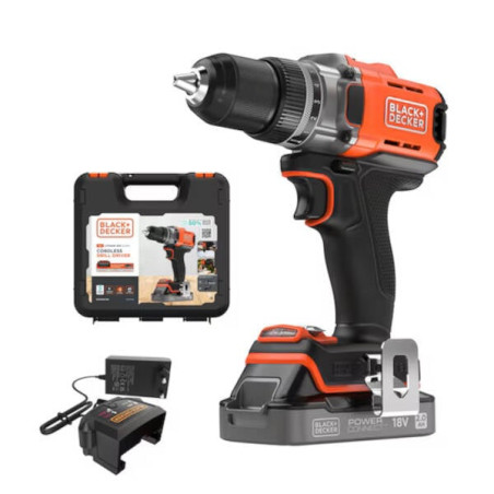 trapano avvitatore black-decker power connect con batteria/caricabatterie/custodia