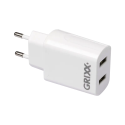 alimentatore da rete grixx 220v 2xusb tipo a 2400ma bianco [gropadusb01]