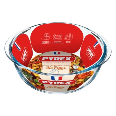 pirofila pyrex 208b100 7648 air fryer tonda in vetro 26cm 2300ml