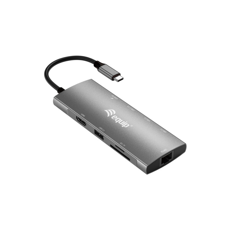 adattatore multifunzione equip 133490 usb-c 9 in 1 grigio [133490]