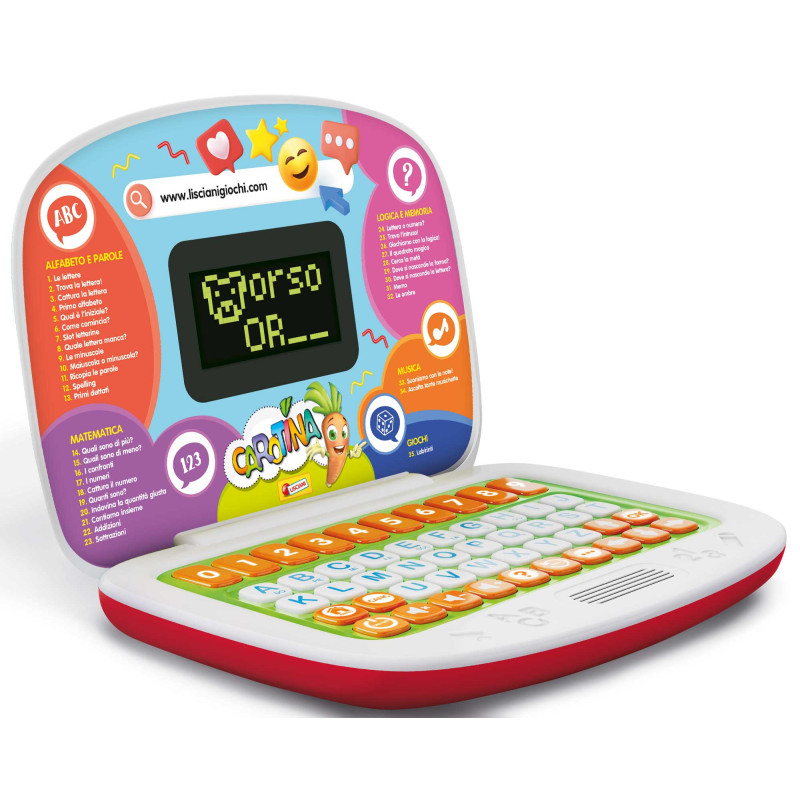 gioco educativo lisciani 107278 carotina laptop con 35 funzioni didattiche