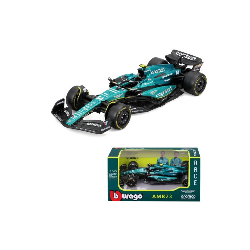 modellino bburago aston martin aramco f1 amr23 14 fernando alonso