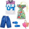 set di vestiti mattel barbie and ken tropical fashion per bambole