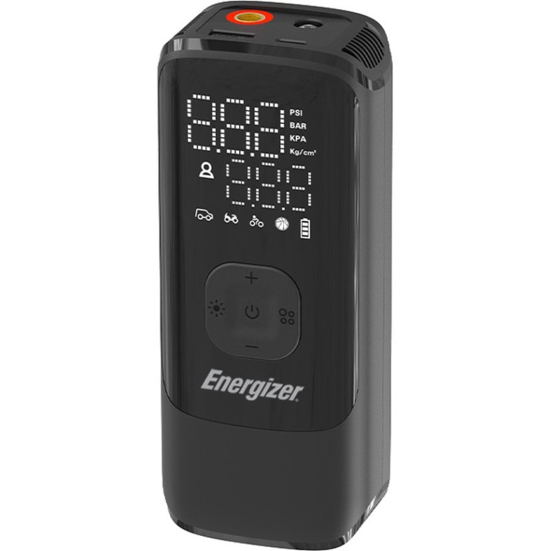 compressore d'aria energizer pac4000 con powerbank 4000mah nero