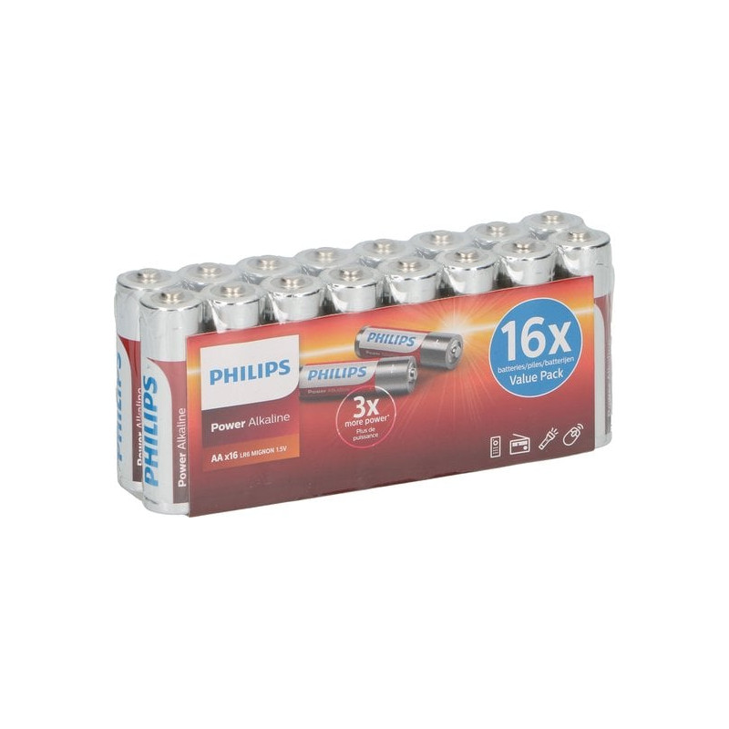 pila alcalina philips power batteria ricaricabile 16pz [phil-lr6p16f/10]