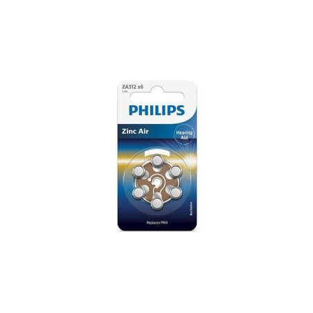 pila a bottone philips zinc-air pr41/312 6pz [phil-za312b6a/00]