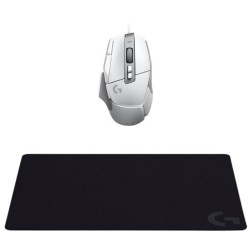 mouse logitech g502 x ottico 25600dpi con mousepad bianco/nero [991-000490]