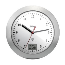 orologio da parete mebus 41124 bianco/argento [41124]