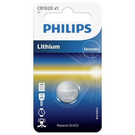 pila philips cr 1620 a bottone 3v 1pz [phil-cr1620/00b]