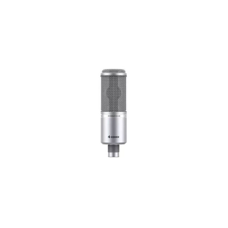 microfono a condensatore donner xlr/20-20000hz/74db/100ohm/argento