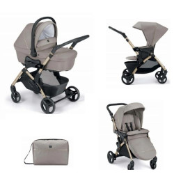 passeggino cam duo fluido sistema componibile duo nero/beige