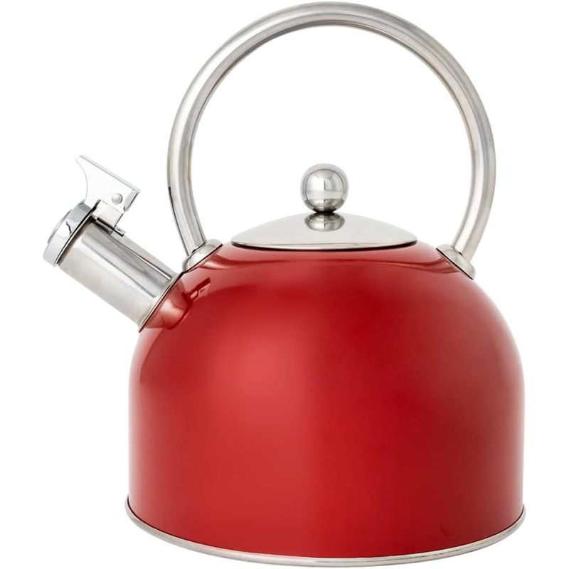 bollitore bialetti con fischietto 2.5l in acciaio inox rosso