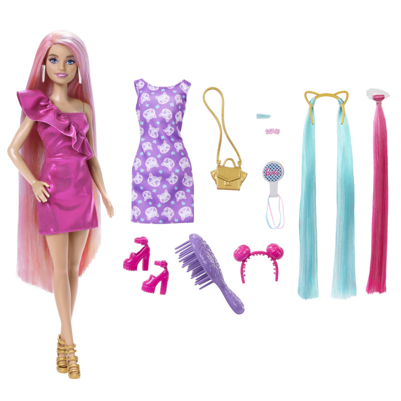 bambola mattel barbie gioco di capelli + accessori multicolore [jdc85]