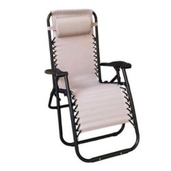 sedia sdraio amicasa htn455 con poggiapiedi beige