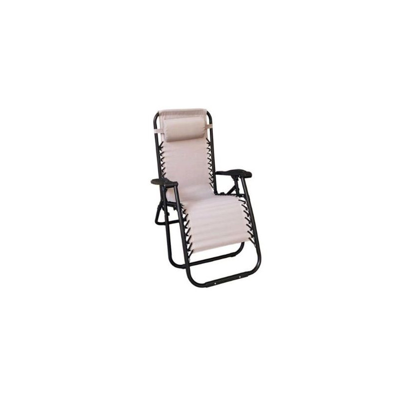 sedia sdraio amicasa htn455 con poggiapiedi beige