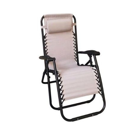 sedia sdraio amicasa htn455 con poggiapiedi beige