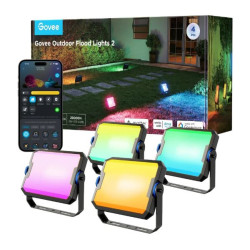 luce led govee govee flood lights 2 per esterni nero 4pz [h8057c11]