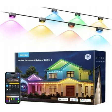 luci govee h705e esterne permanenti 30m con wi-fi/bluetooth nero