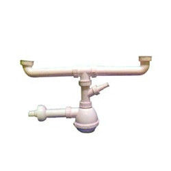 Sifone lavelli pera 2 vie per lavatrice bianco [goplast ]