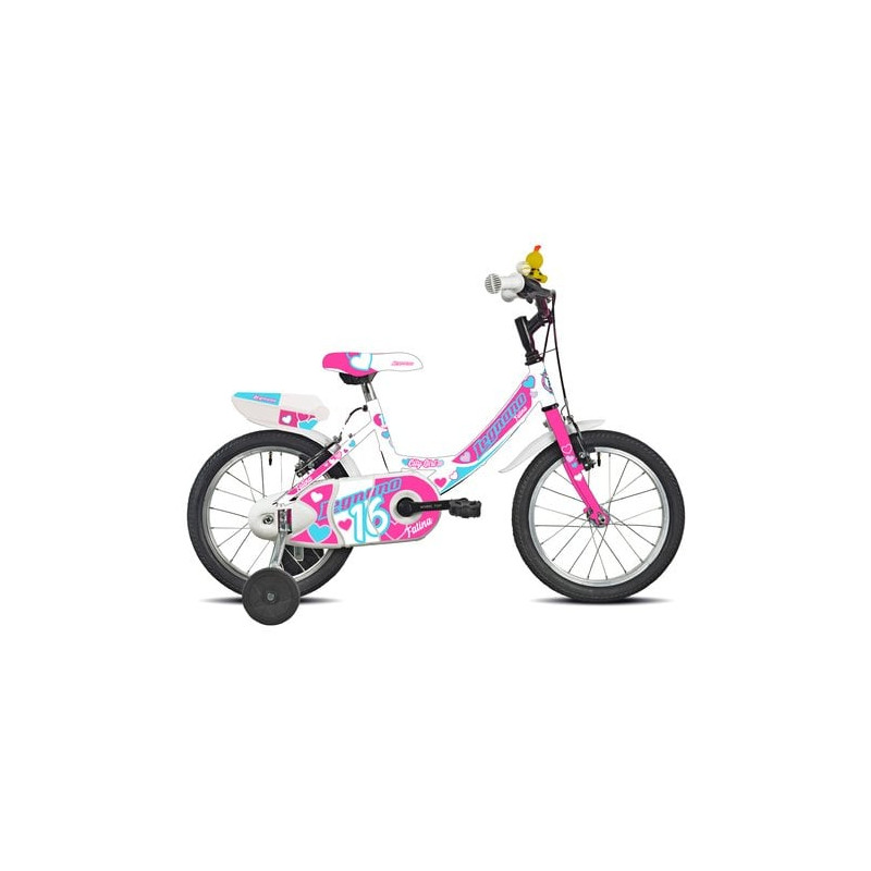 bicicletta legnano 22l671 fatina bianco e fucsia
