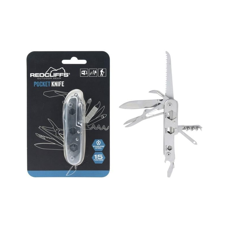 coltellino multiuso redcliffs 15 funzioni silver