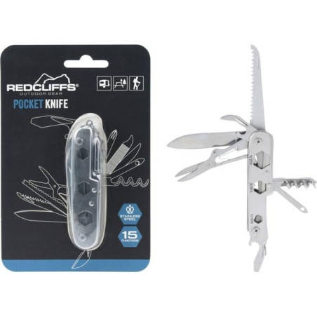 coltellino multiuso redcliffs 15 funzioni silver