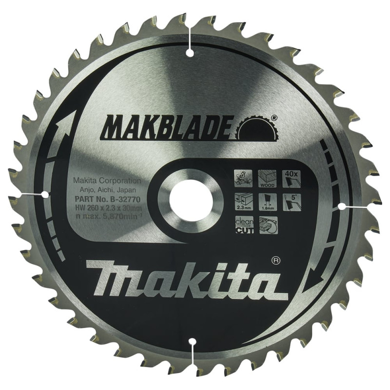 accessorio per sega circolare makita makblade b-32770 lama 260x30mm