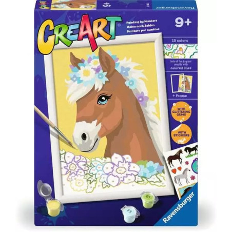 disegno da dipingere ravensburger cavallo tra i fiori