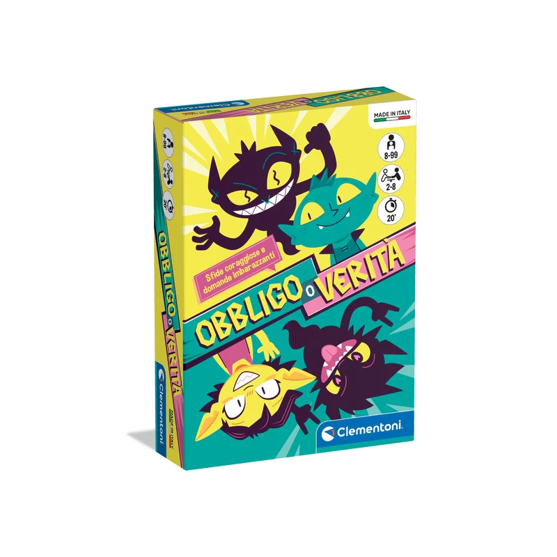 carte da gioco clementoni 16585 obbligo o verita' multicolore