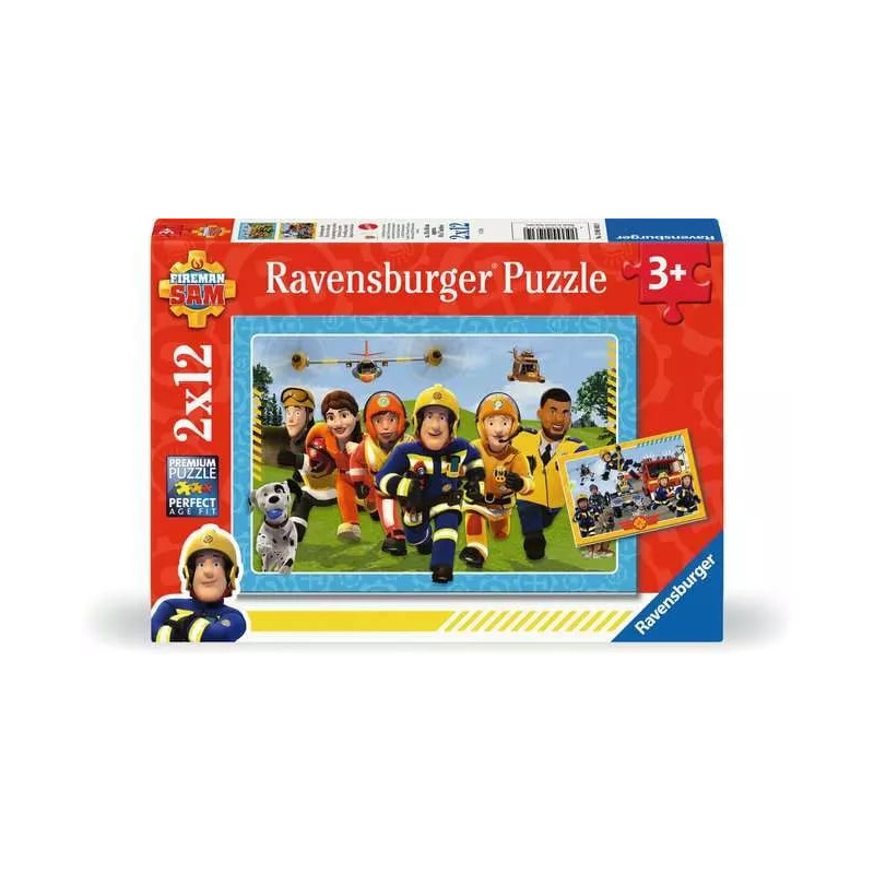 puzzle ravensburger sam il pompiere multicolore 2x12pz [12001031]