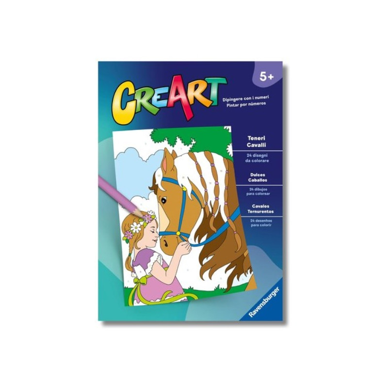 gioco creativo ravensburger libro da colorare teneri cavalli multicolore